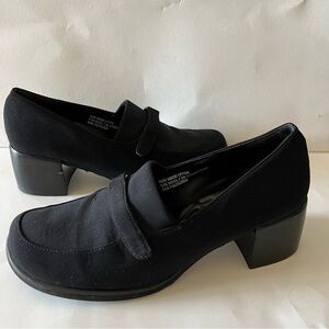 Rockport Black Wool Blend Fabric Career Chunky Loafer Heel - 9W (Wide)